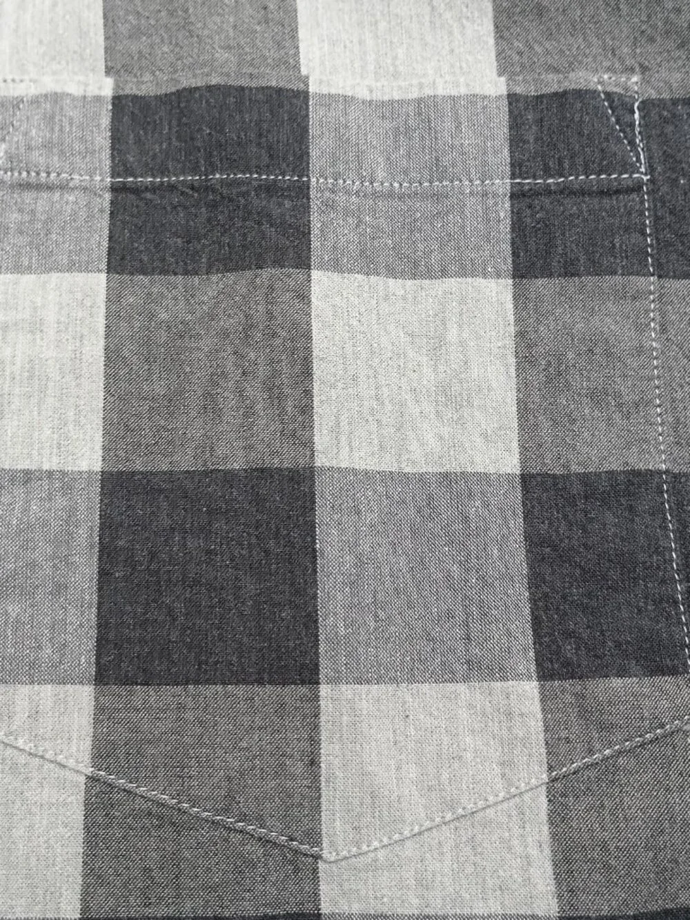 J.Crew Flex Washed Slim Button Down Shirt Buffalo Plaid Gray Black Mens XL